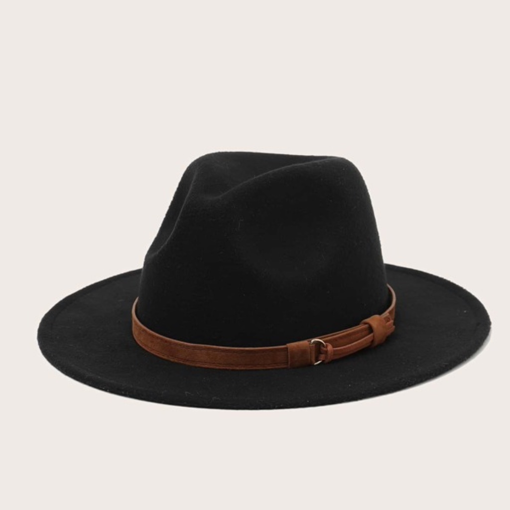 Trendy Belted Fedora Hat Classic Shabby Chic